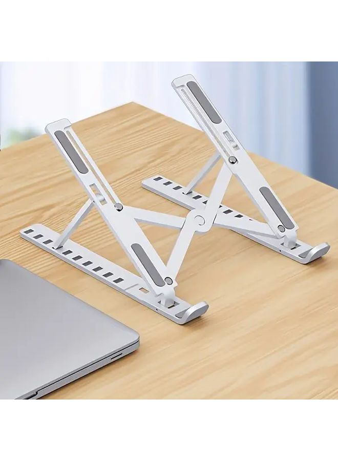 White Adjustable Laptop Stand Portable Ventilated Holder For 10 13 Inch Computers - Image 3